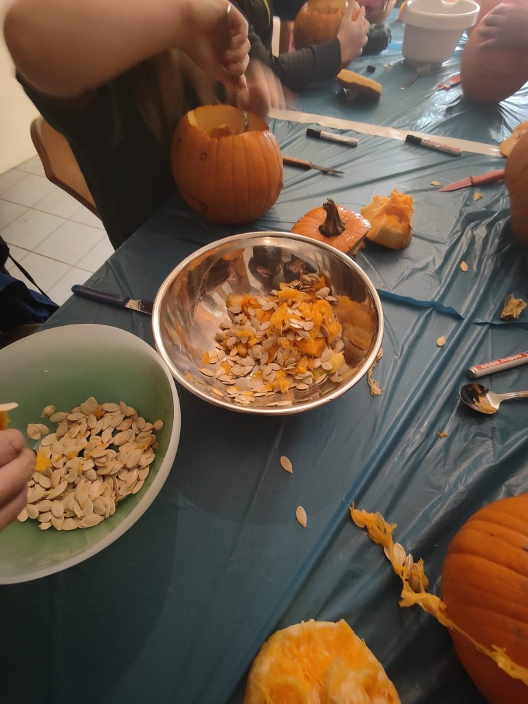 Geröstete Kürbiskerne als gesunder Snack bei der Jugendgruppe