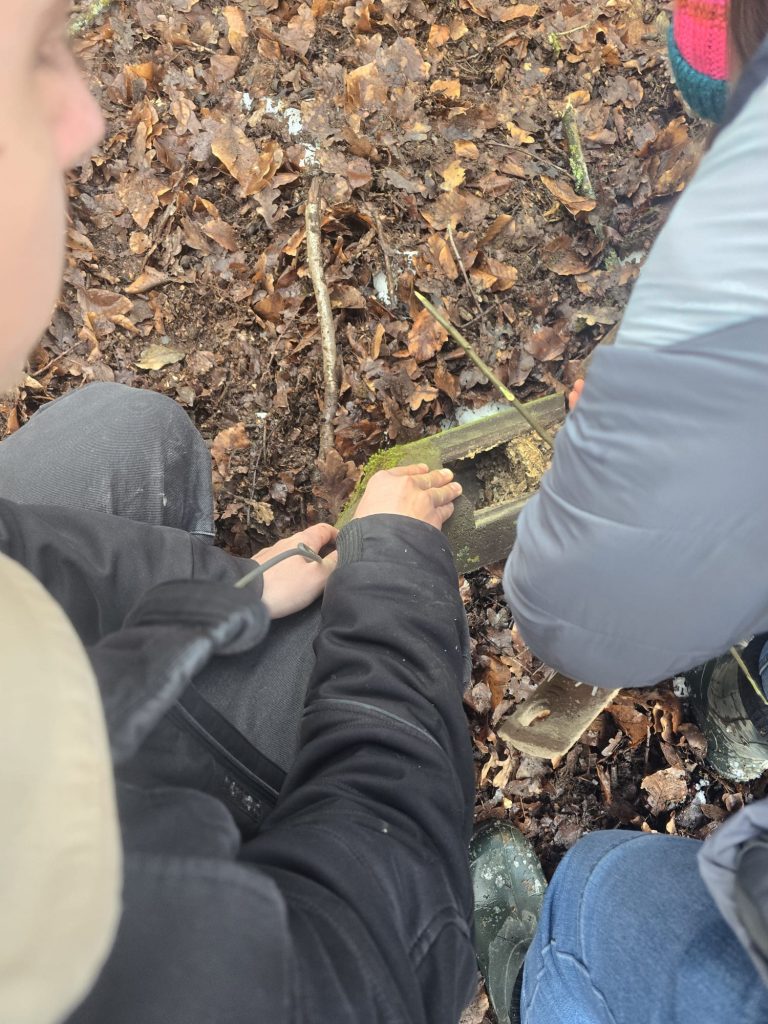 Jugendgruppe Eisvögel öffnet Nistkästen an der Vogelschutzhütte