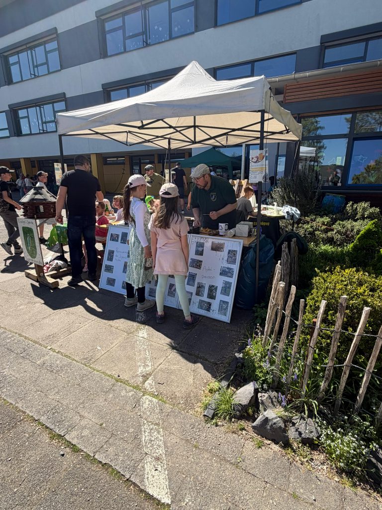 Vogelquiz beim Frühlingsfest mit engagierten Kindern am Stand